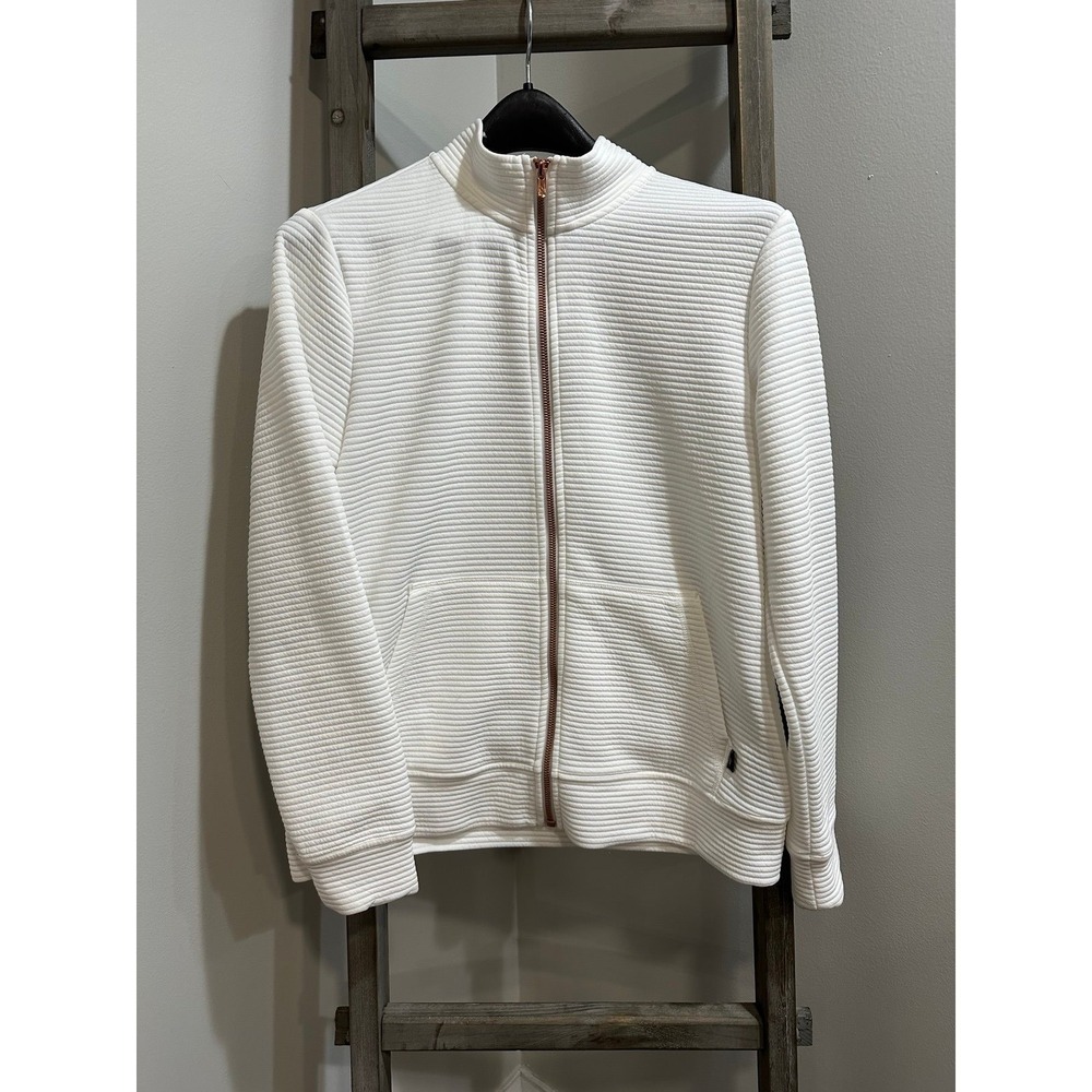 Skechers‎ Women's Diamond Ottoman Hoodless Hoodie Zip White Jacket Size Small